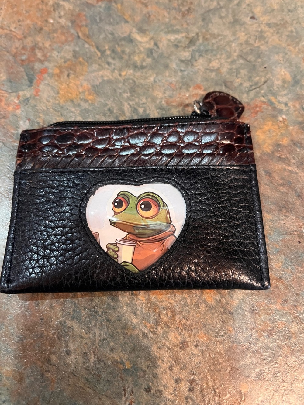 Brighton Black and Brown cardholder and coin Wallet 4” wide X 3” high